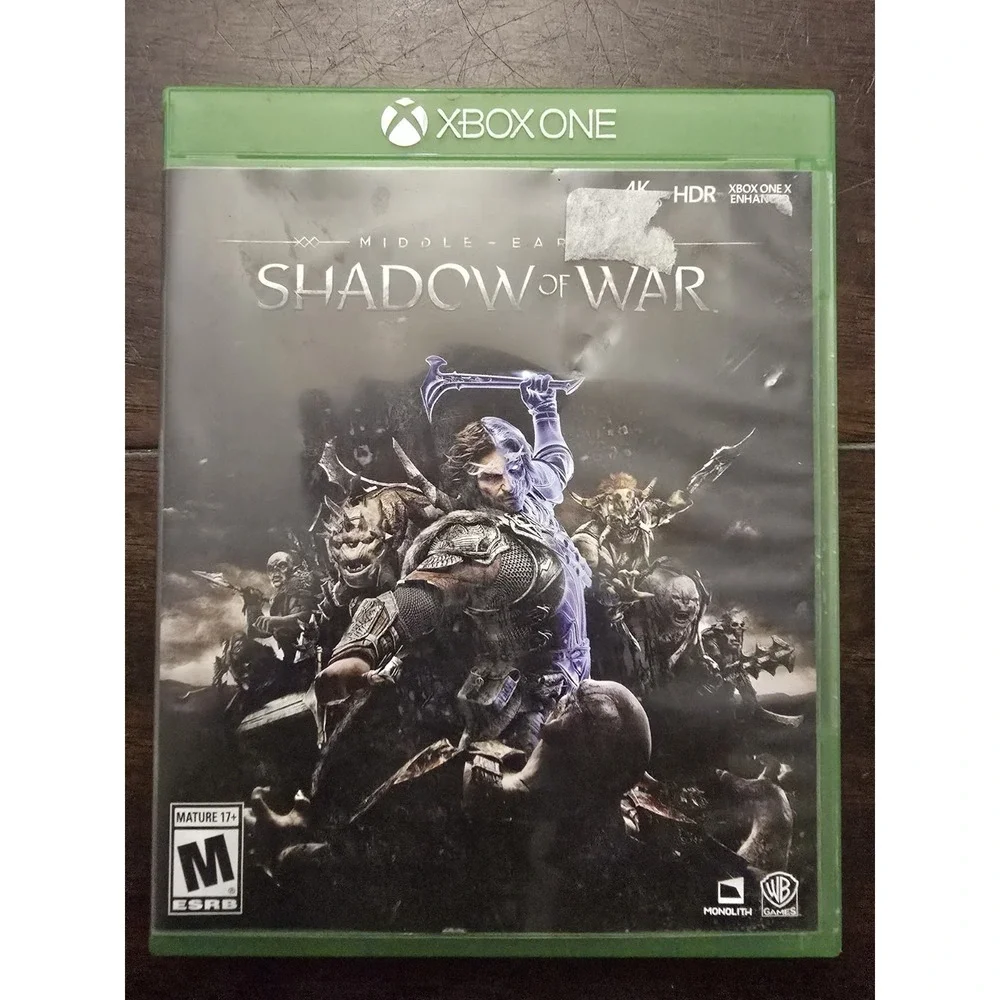 Middle Earth Shadow of‎ War Xbox One Video Game M Rated 4K HDR